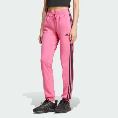 Women's Sportswear Pink Primegreen Essentials Warm-Up Slim Tapered 3-Stripes Track Pants