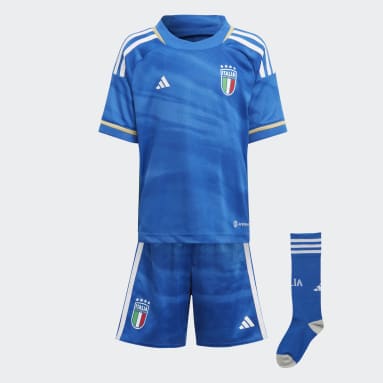 Kinder Fußball Italien 23 Mini-Heimausrüstung Blau