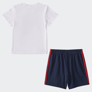 Infant & Toddler Sportswear White 2-Piece Cotton Graphic Tee & Short Set