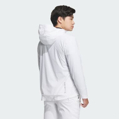 남성 Golf White 윈드레디 애슬레틱 하프집 긴팔 재킷