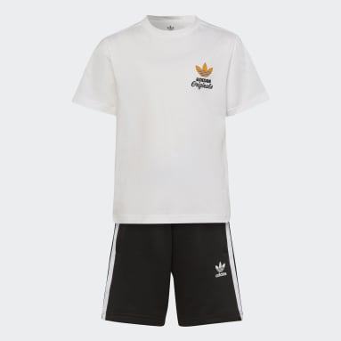 Trefoil Shorts and Tee Sett Hvit