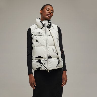 Women Lifestyle Black Y-3 Graphic Flock Puffer Vest