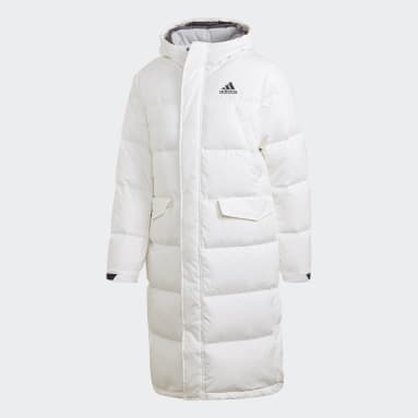 Parka 3-Stripes Long Down Blanc Hommes City Outdoor