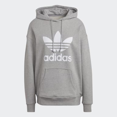 Blusa Capuz adidas Adicolor Trefoil Cinza Mulher Originals