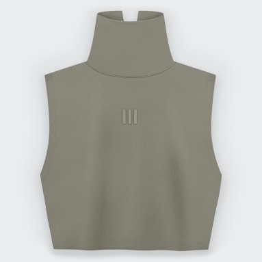 Playera Corta de Cuello Alto Fear of God Athletics Café Mujer Fear of God Athletics