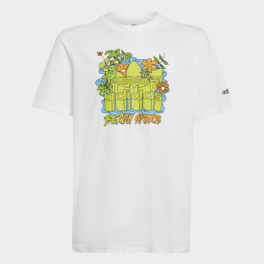 Kinder Originals Graphic Stoked Beach T-Shirt Weiß