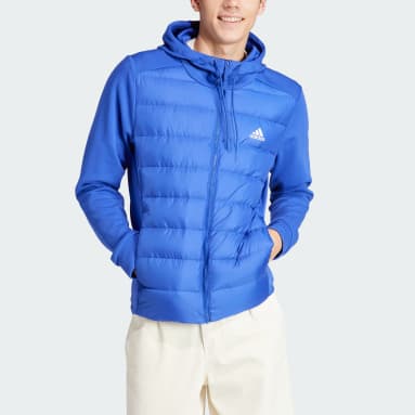 Men's Sportswear Blue Essentials Hybrid Down Hooded Jacket