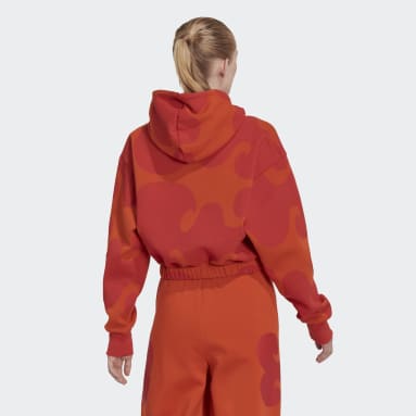 Felpa con cappuccio Marimekko Crop Arancione Donna Sportswear