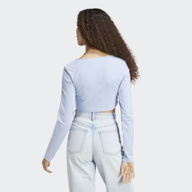 Adicolor Classics 3-Stripes Button Long Sleeve T-skjorte Blå