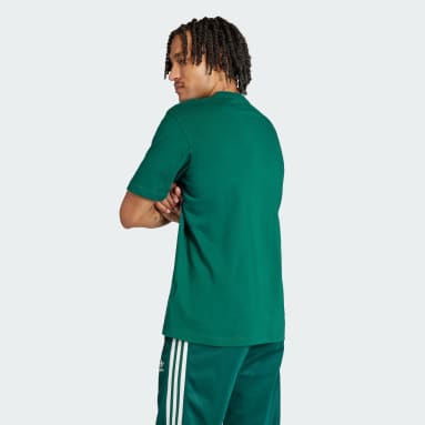 adidas Originals adicolor three stripe trefoil legging in green