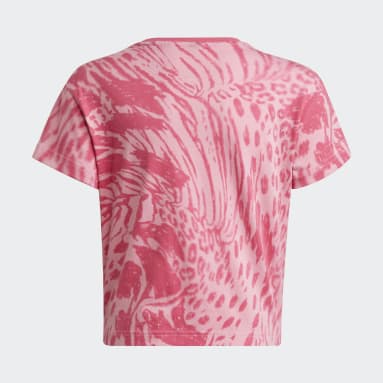 Camiseta Future Icons Hybrid Animal Print Cotton Regular Rosa Niña Sportswear