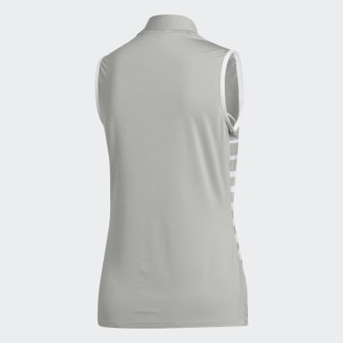 Polo sans manches Stripe gris Femmes Golf
