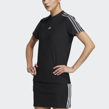 Women Golf Black 3S 모크넥 셔츠