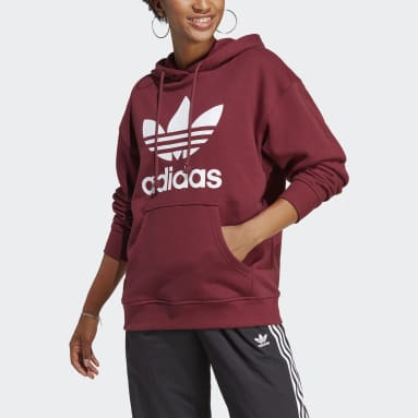 Sweat-shirt à capuche Trefoil Bordeaux Femmes Originals