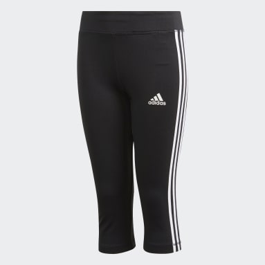 Girls Sportswear Black Equipment 3-Stripes 3/4 Tights