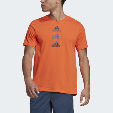 Remera Designed to Move Logo Naranja Hombre Training