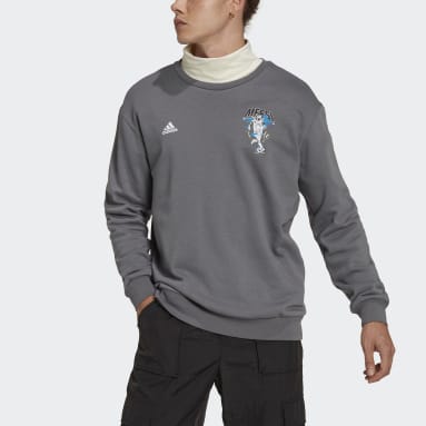Buzo Messi Icon Estampado con Cuello Redondo Gris Hombre Fútbol