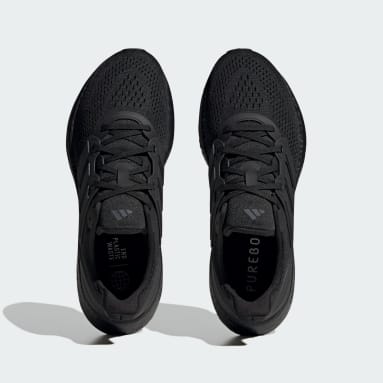 black adidas running trainers