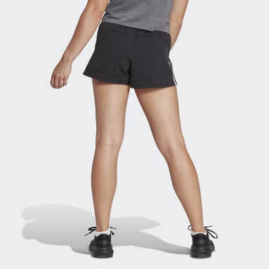 Pantalón corto Train Essentials Train Cotton Pacer 3 bandas Negro Mujer Gimnasio Y Entrenamiento
