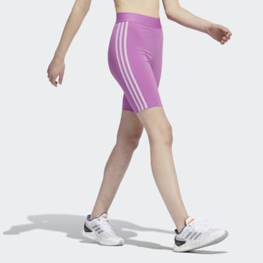 Shorts Ciclismo Estampado Badge of Sport Two-Tone 3-Stripes Roxo Mulher Sportswear