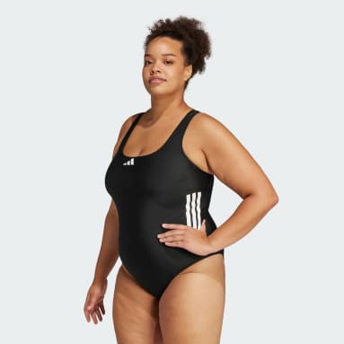 Maillot de bain graphique 3 bandes dos en C (Grandes tailles)