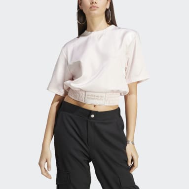 Women Originals Pink Satin Rib Waistband Loose Tee