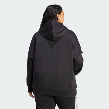 Sudadera de felpa con capucha, cremallera y 3 bandas Essentials (tallas grandes)