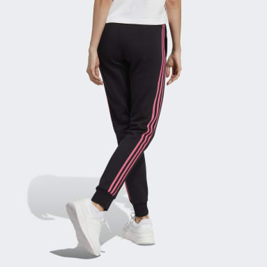 adidas Pantalon Essentials Fleece 3-Stripes Noir Femmes Sportswear
