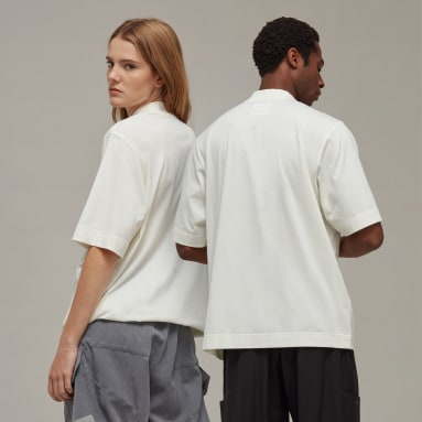 Y-3 Half-Zip Short Sleeve T-skjorte Hvit