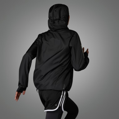 Rompevientos de Running con Gorro Own the Run Negro Mujer Running
