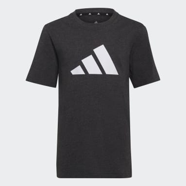 Playera Future Icons 3 Franjas Logo Negro Niño Sportswear