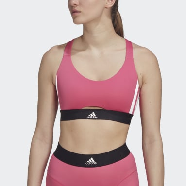 Women Gym & Training Pink Powerreact Training Medium-Support Hyperglam Bra