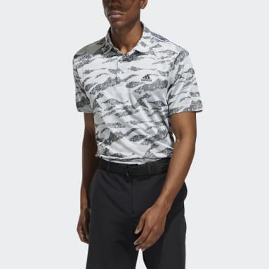 Männer Golf Horizon-Print Poloshirt Grün