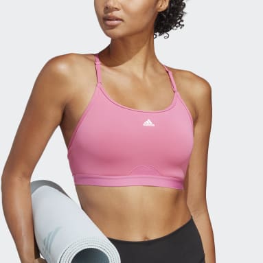 adidas, AOP Light Support Sports Bra, Pink/Red