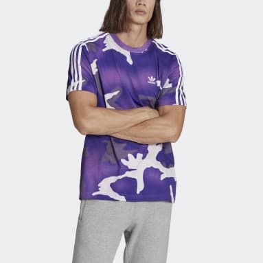 T-shirt graphique à imprimé camouflage intégral Violet Hommes Originals
