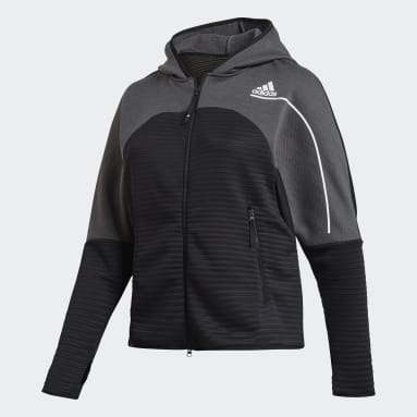 Ženy Sportswear čierna Mikina s kapucňou adidas Z.N.E. COLD.RDY Athletics Plus Size