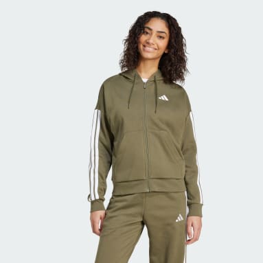 Casaco com Capuz em Fleece 3-Stripes Essentials