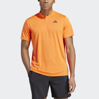 Men Tennis Orange Club Tennis Henley Shirt