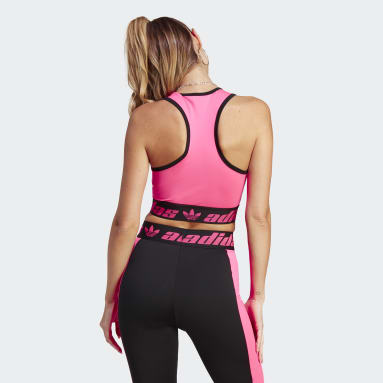Women Lifestyle Pink Multiple Logo Bra Top
