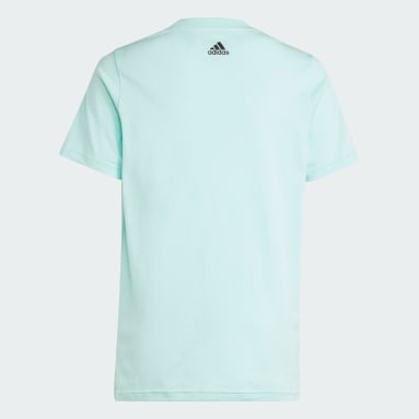 Kids Sportswear Turquoise Essentials Two-Color Big Logo Cotton Tee