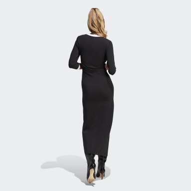 Women's Sportswear Black Adicolor Classics 3-Stripes Maxi Dress