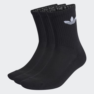 Originals černá Ponožky Cushioned Trefoil Mid-Cut Crew – 3 páry