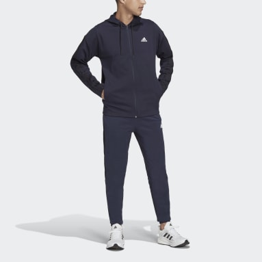Herr Sportswear Blå adidas Sportswear Ribbed Insert Track Suit