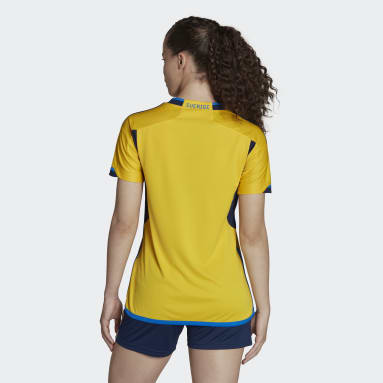 Jersey Uniforme de Local Suecia 22 Amarillo Mujer Fútbol