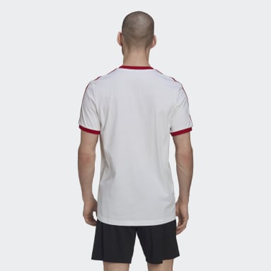 Männer Fußball Spanien 3-Streifen T-Shirt Weiß