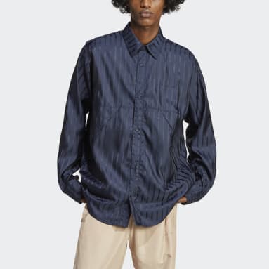 adidas RIFTA City Boy Long Sleeve Oversized Skjorte Blå