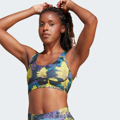 Ženy adidas by Stella McCartney zelená Športová podprsenka adidas by Stella McCartney TruePurpose Power Impact Medium-Support Printed Training