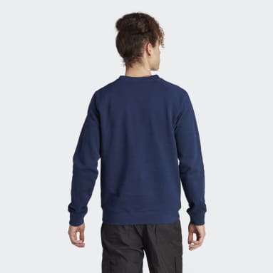 Men's Originals Blue Adicolor Classics Trefoil Crewneck Sweatshirt