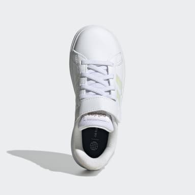 Scarpe Grand Court Lifestyle Court Elastic Lace and Top Strap Bianco Bambini Sportswear