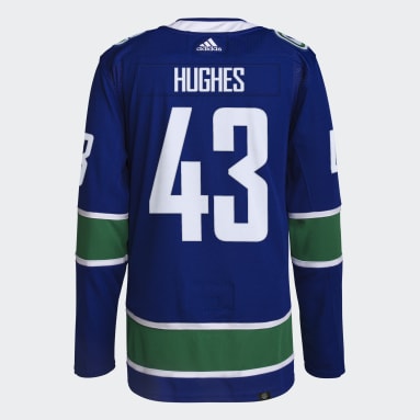 Maillot Domicile Canucks Hughes Authentique Bleu Hommes Hockey